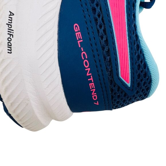 Asics Gel-Contend 7 Womens Running Shoes Size 8 Blue & Pink - Picture 7 of 8